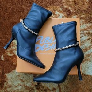Brand New Dolls Kill Chain Faux Leather Boots